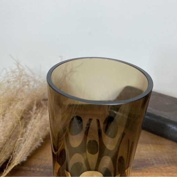 Smoked Glass Modernist Style Vase - Picture 6 of 10